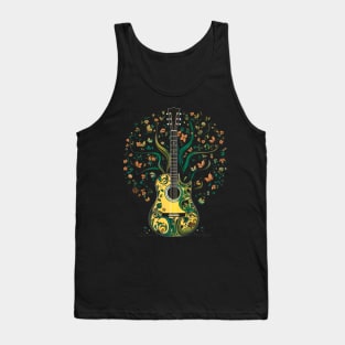 Acoustic Guitar Tree Guitar Player Nature Guitarist Tank Top